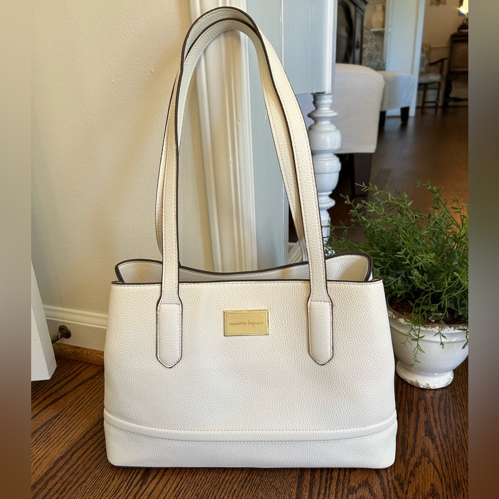 Nanette Lapore White Vegan Leather Tote Bag